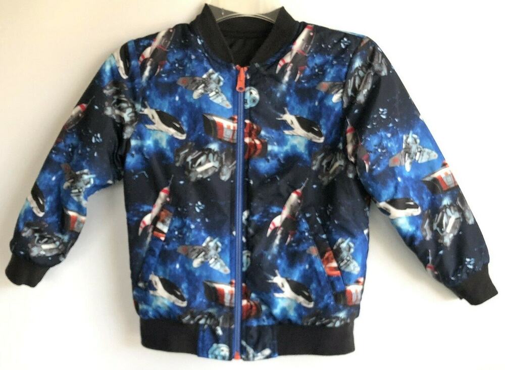 365 Kids From Garanimals Boys Reversible Deep Space Bomber Jacket Size 6